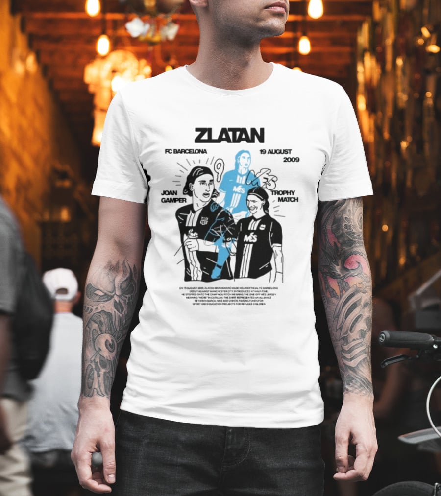 Zlatan Ibrahimović FC Barcelona 19 August 2009 Joan Gamper Trophy Més Match T-Shirt