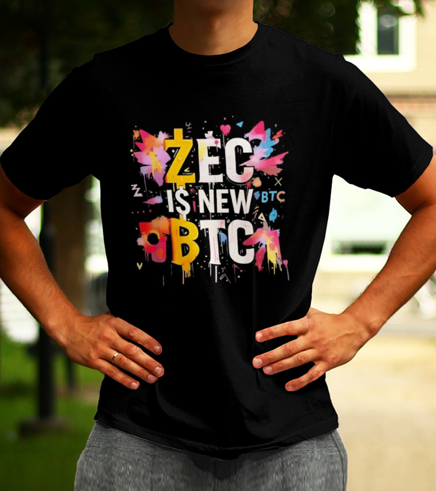 ZEC Is New BTC Cryptocurrency Zcash Bitcoin Colorful Paint Splash T-Shirt