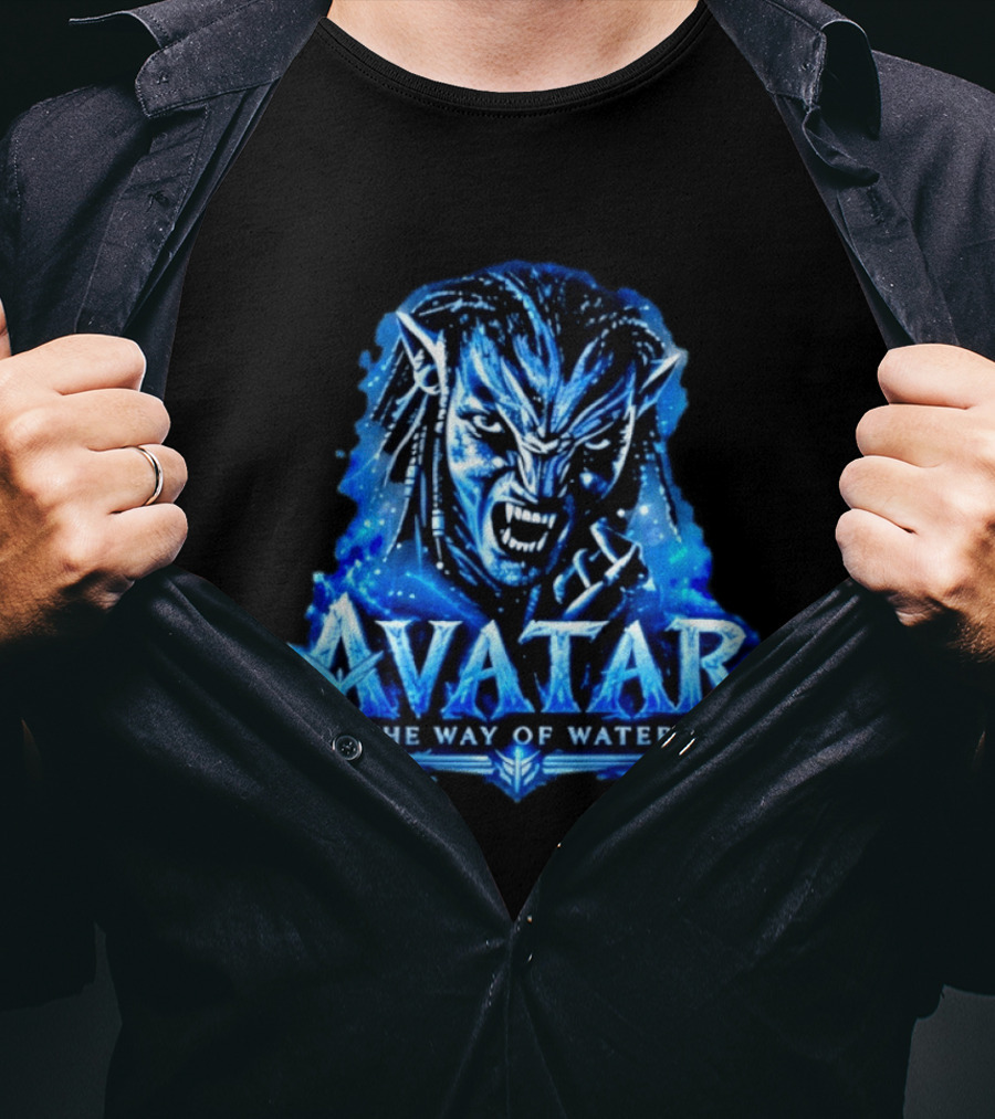 Avatar The Way Of Water Na'vi Warrior Fierce Expression T-Shirt