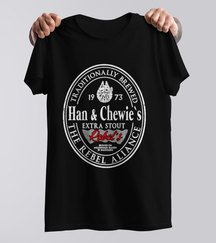 Traditionally Brewed Han And Chewie's Extra Stout Rebel's Millennium Falcon Rebel Alliance 1973 T-Shirt
