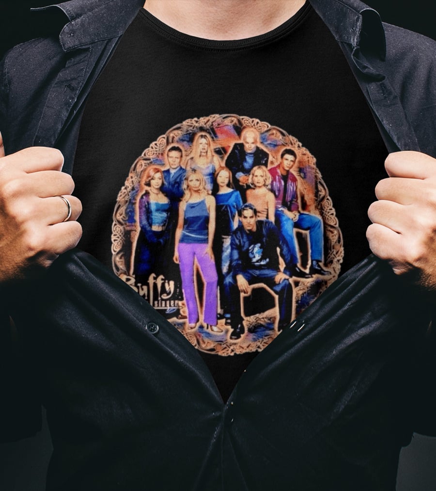 Buffy The Vampire Slayer Cast Angel Ensemble T-Shirt