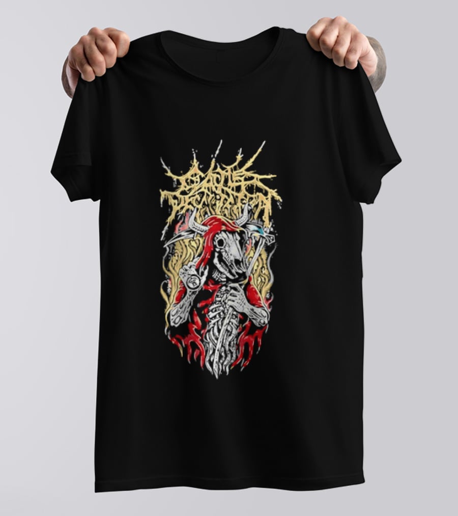 Cattle Decapitation Grim Reaper Skeleton Art Metal Band T-Shirt