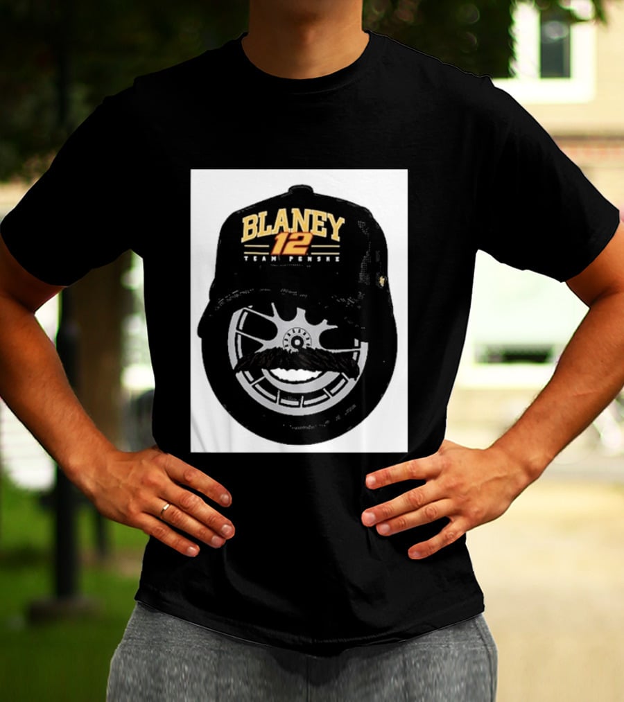 Blaney 12 Team Penske Mustache Racing Fan Gear T-Shirt