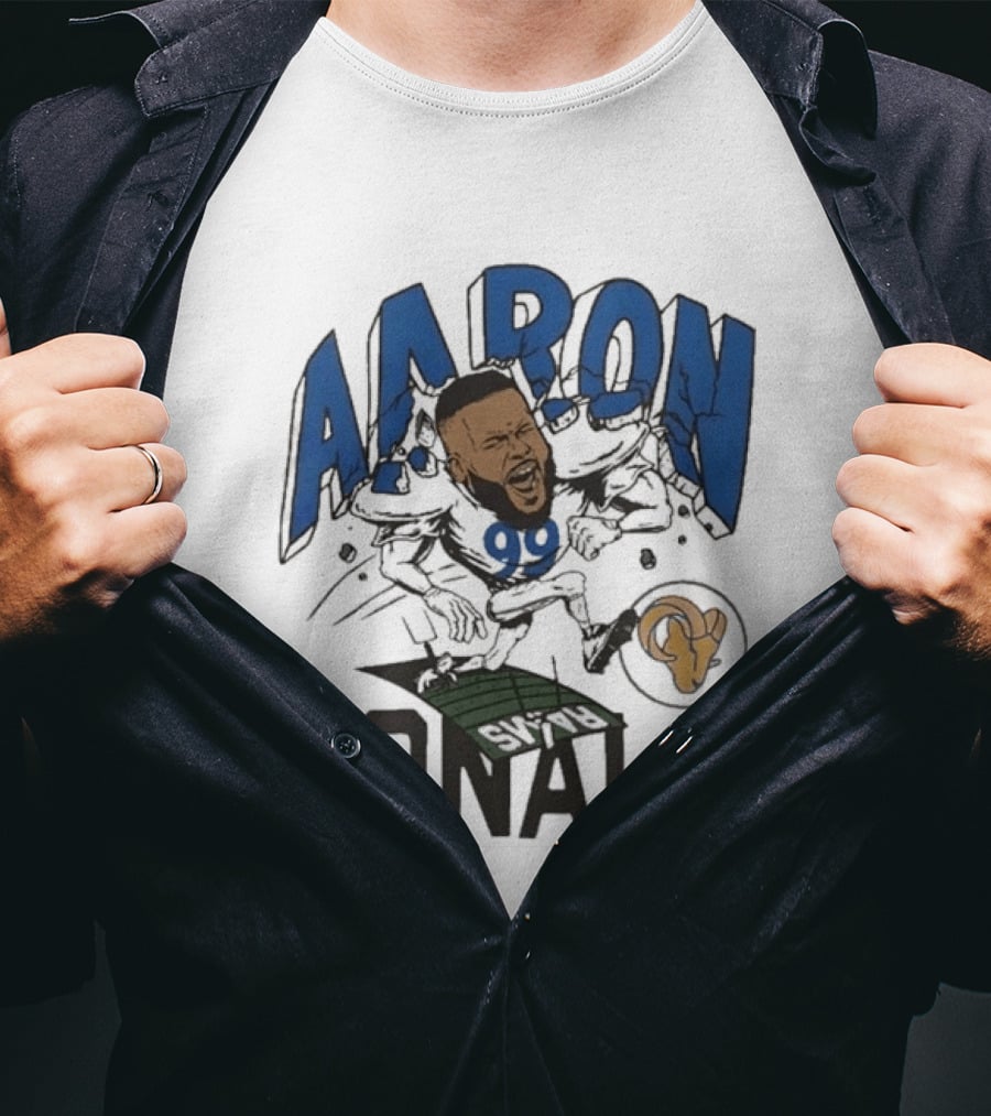 Los Angeles Rams Aaron Donald Caricature Artistry T-Shirt