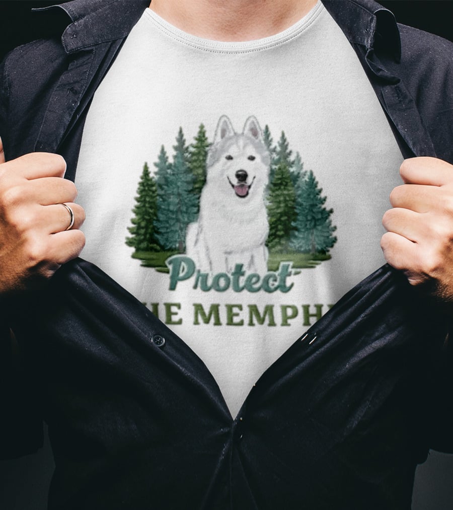 Protect The Memphis Husky Dog Forest Nature Animal T-Shirt