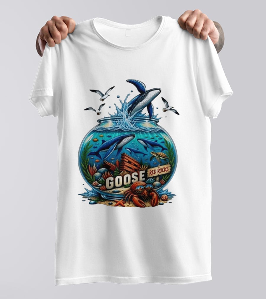Goose Red Rocks Aquarium Whale Ocean Life Jam Band T-Shirt