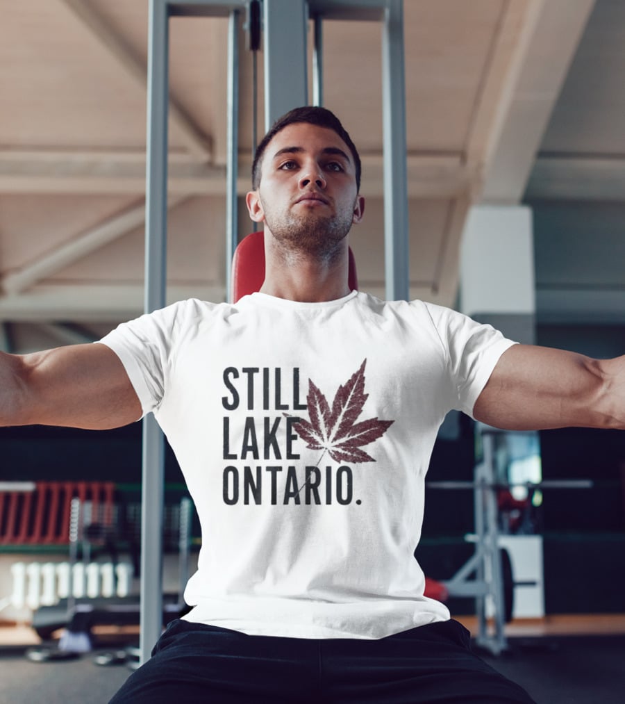 Still Lake Ontario Coordinates Great Lakes Maple Leaf T-Shirt
