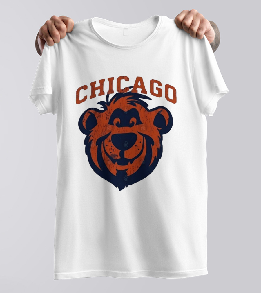 Chicago Bears Distressed Bear Face T-Shirt
