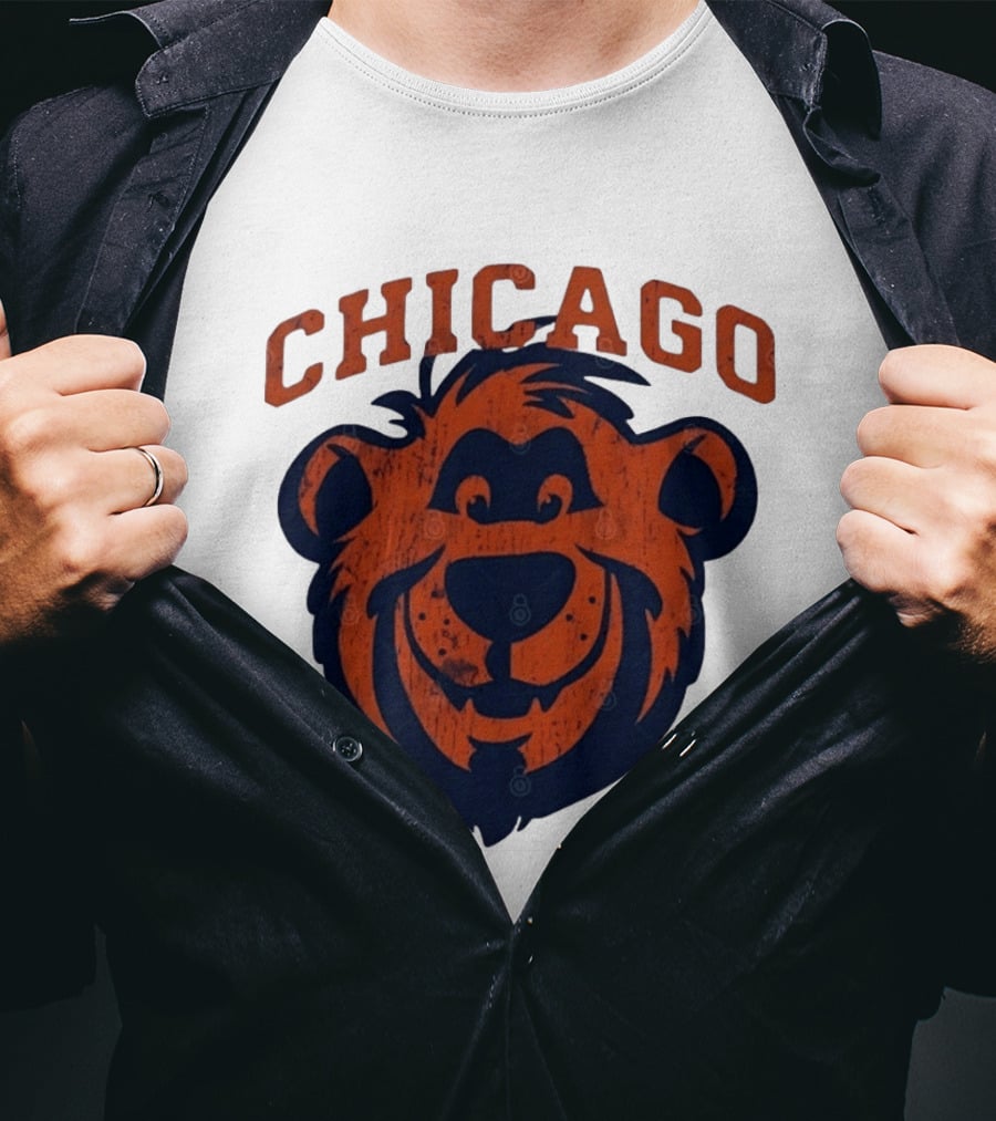 Chicago Bears Distressed Bear Face T-Shirt