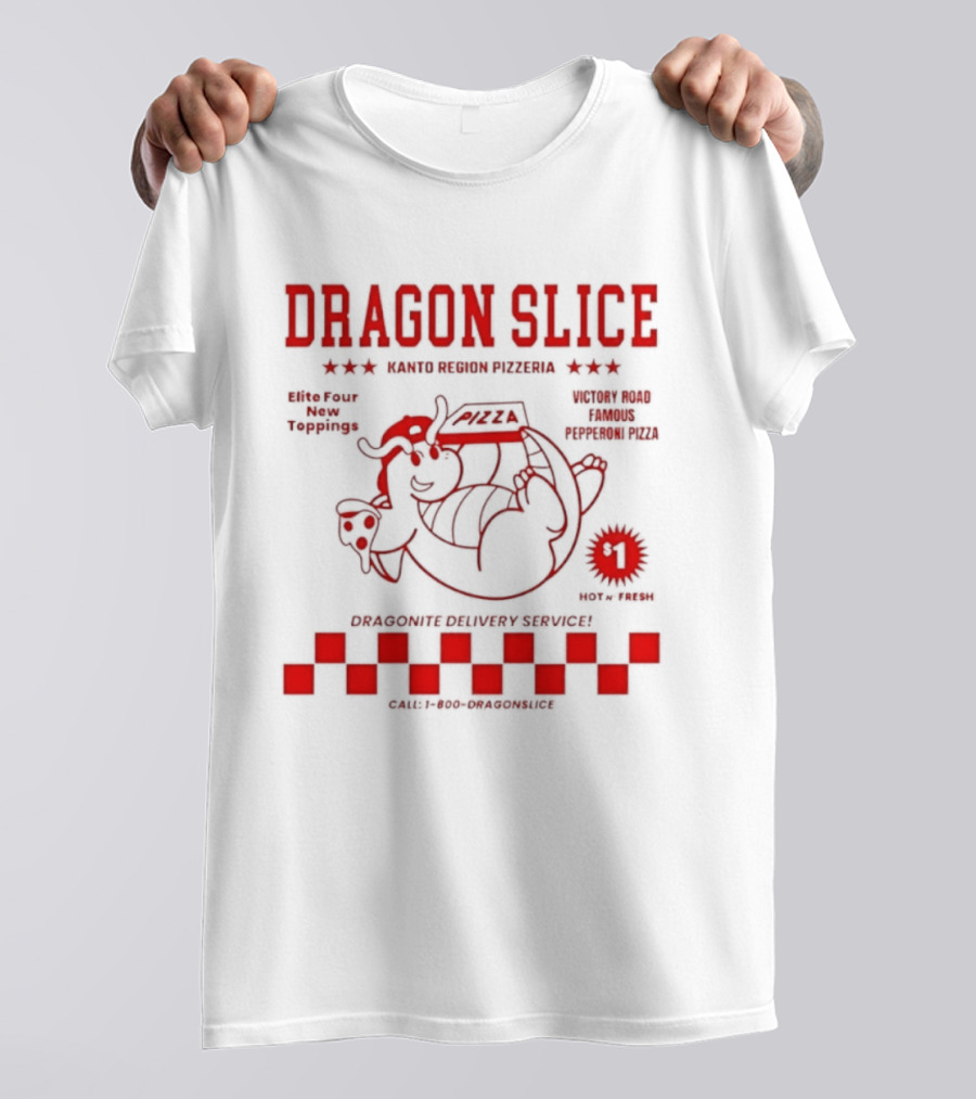 Dragon Slice Kanto Region Pizzeria Dragonite Delivery Service Number One Pokechef T-Shirt