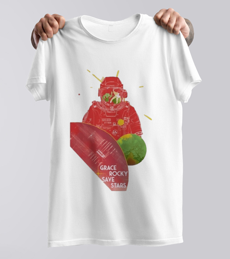 Grace Rocky Save Stars NASA Astronaut Space Adventure T-Shirt