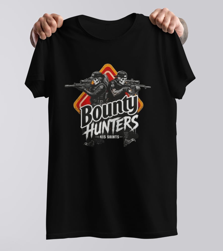 Bounty Hunters 415 Saints Skull Tactical Team Duo T-Shirt