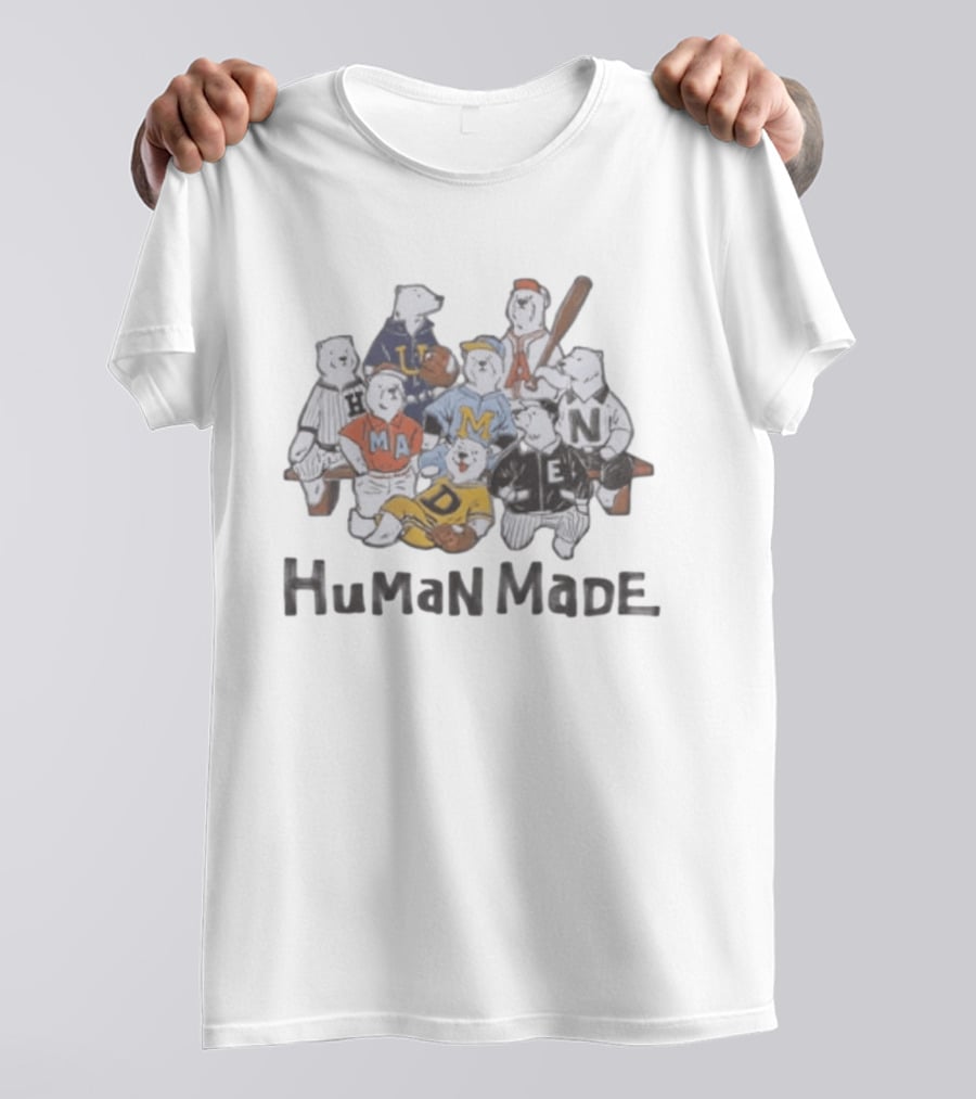 HuMan MaDe Streetwear Baseball Bears Nigo Collection T-Shirt