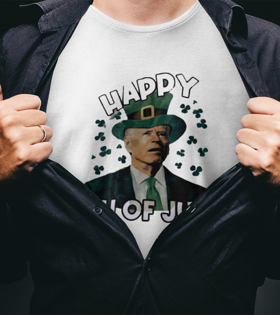 Joe Biden Happy 4th Of July Shamrock Leprechaun T-Shirt