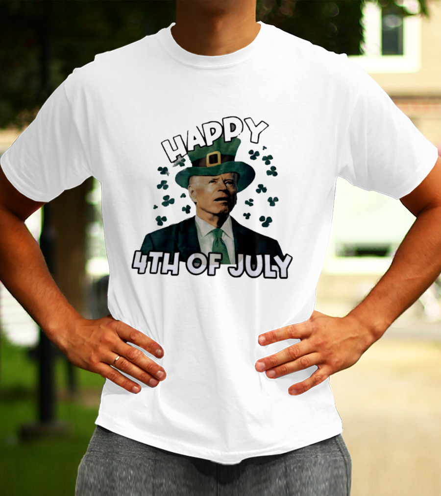 Joe Biden Happy 4th Of July Shamrock Leprechaun T-Shirt