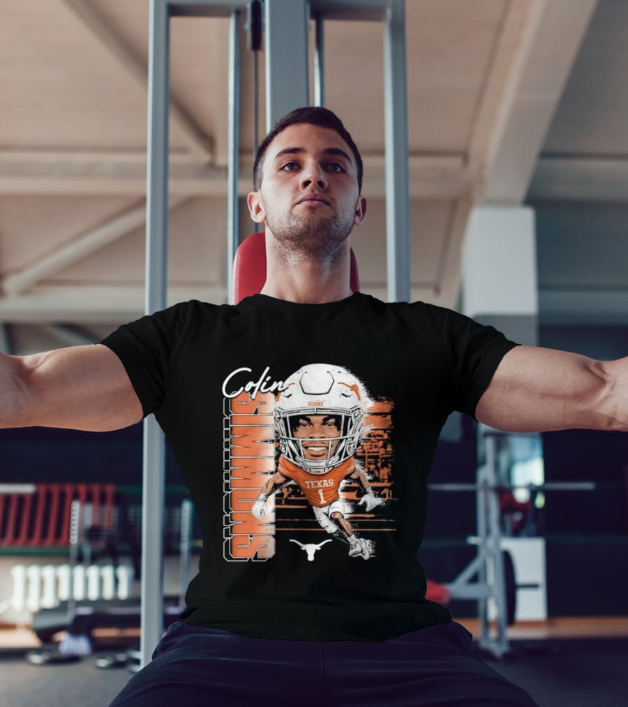 Colin Simmons Texas Longhorns Football Player Number 1 Distressed T-Shirt