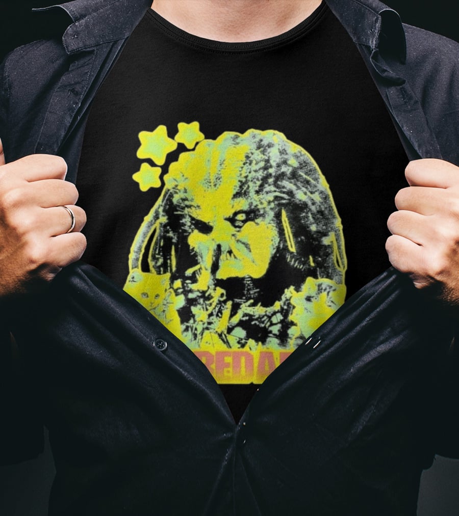 Depredador Predator Sci Fi With Kittens And Stars T-Shirt