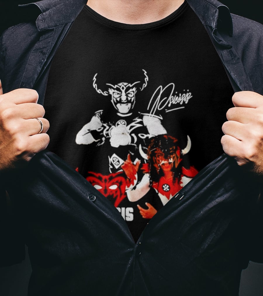 Psicosis Suprema Lucha Libre Wrestling Demon Mask Signature T-Shirt