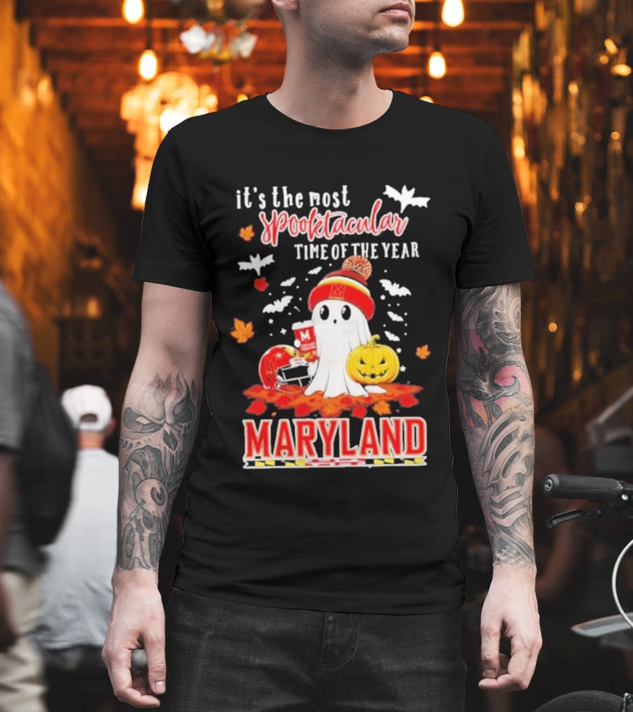 Maryland Terrapins Halloween 2026 Most Spooktacular Time Of The Year Ghost T-Shirt
