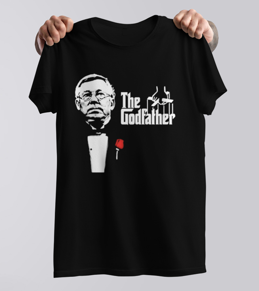 Sir Alex Ferguson The Godfather Tribute With Red Rose T-Shirt