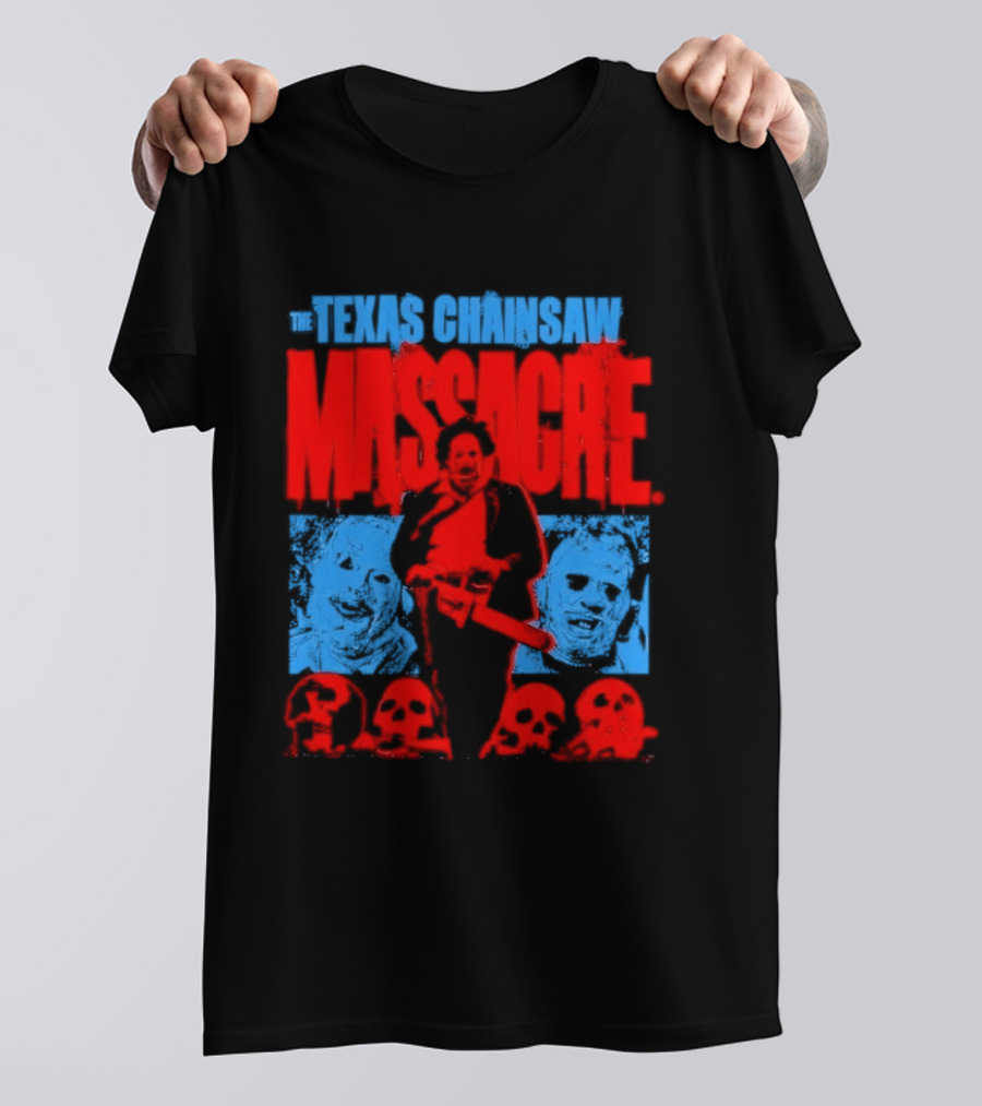 The Texas Chainsaw Massacre Leatherface Horror Movie Skulls Scene T-Shirt