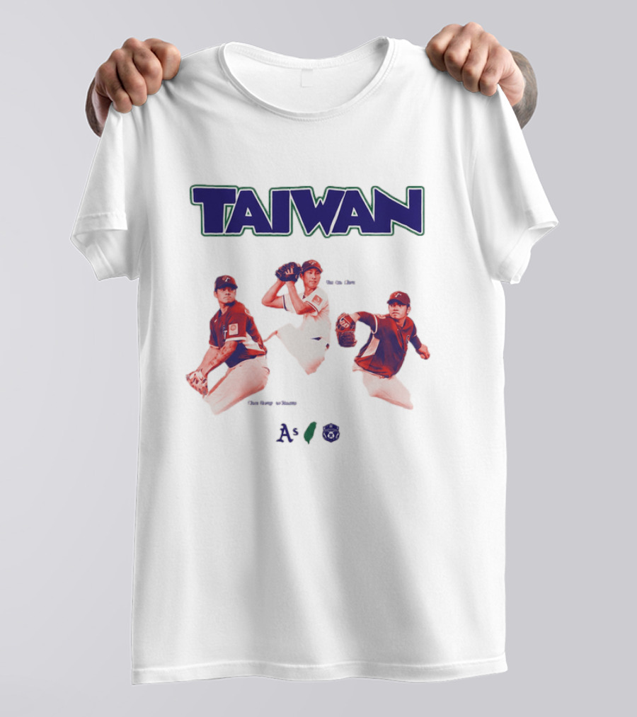 Taiwan Baseball Players Heritage With Taiwan Athletics And Baseball Federation Logos T-Shirt