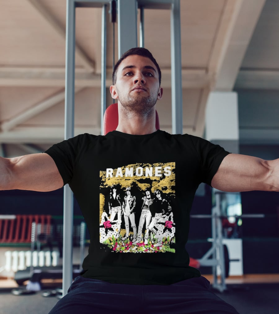 Ramones Floral Punk Rock Music Band T-Shirt