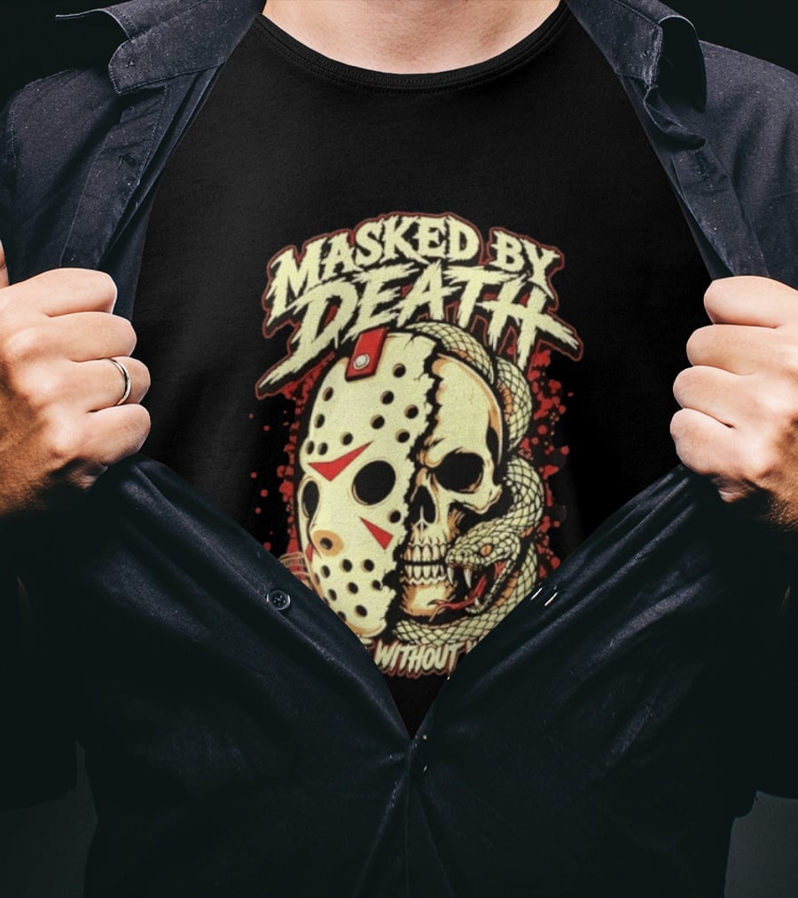 Masked By Death Jason Voorhees Strike Without Warning Horror T-Shirt