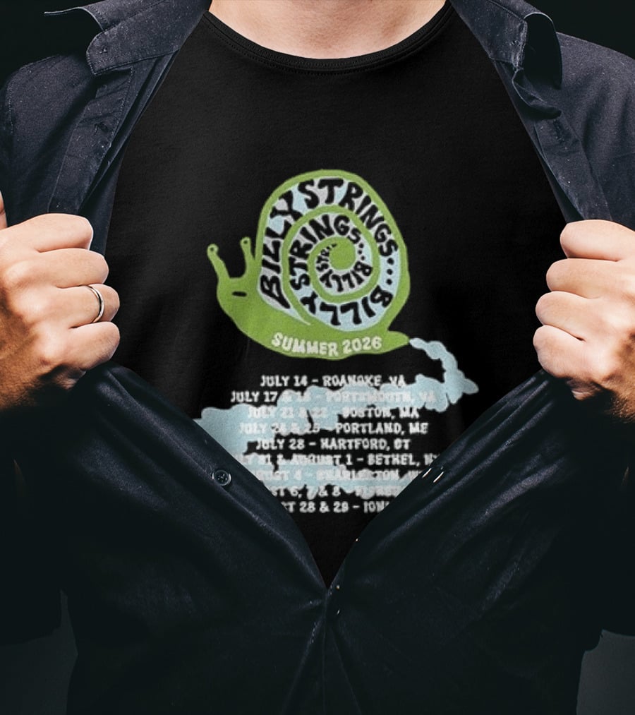 Billy Strings Summer 2026 Snail Tour Dates July August Schedule T-Shirt