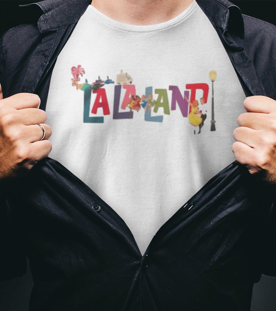 Lionsgate Store Colorful La La Land Ladies Dancing Movie T-Shirt