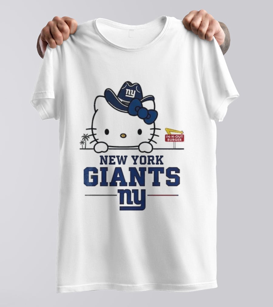New York Giants Hello Kitty In N Out Burger Collaboration T-Shirt