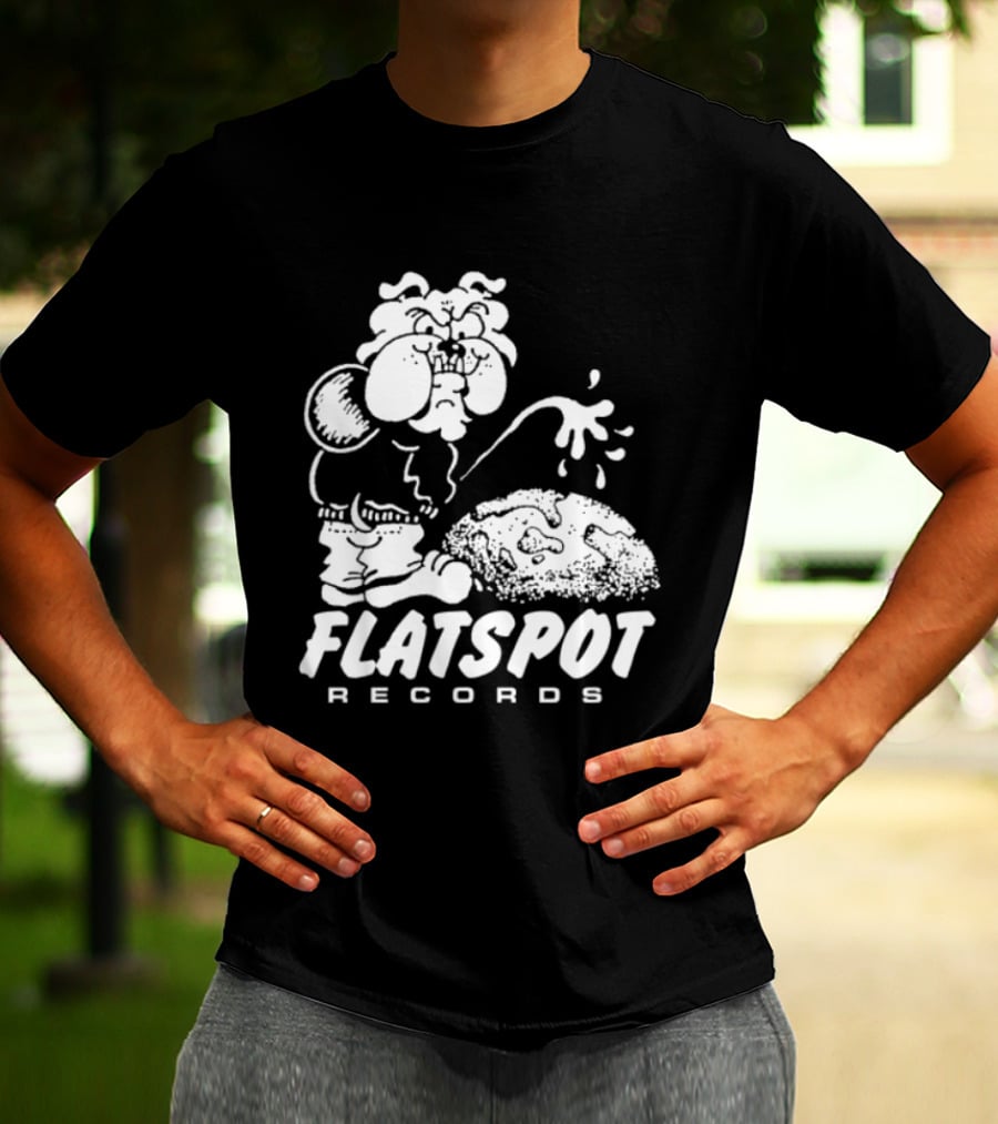 Flatspot Records Piss Off Character Graphic With Store Name T-Shirt