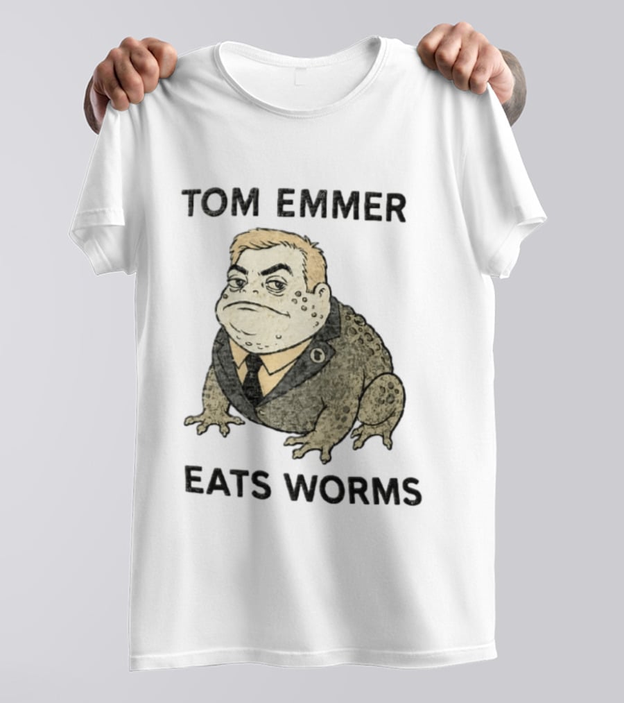 Tom Emmer Eats Worms Cartoon Toad Wearing Suit Tie T-Shirt