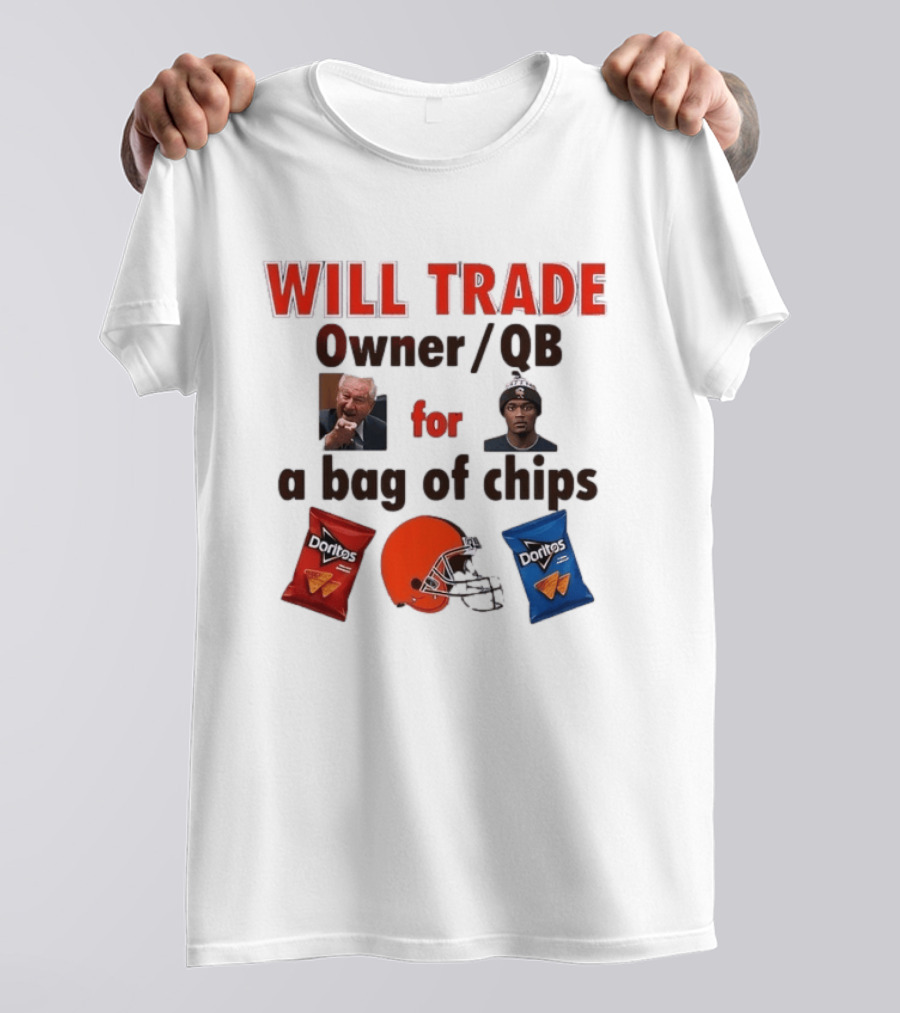 Will Trade Owner QB For Bag Of Chips Cleveland Browns Doritos Helmet T-Shirt