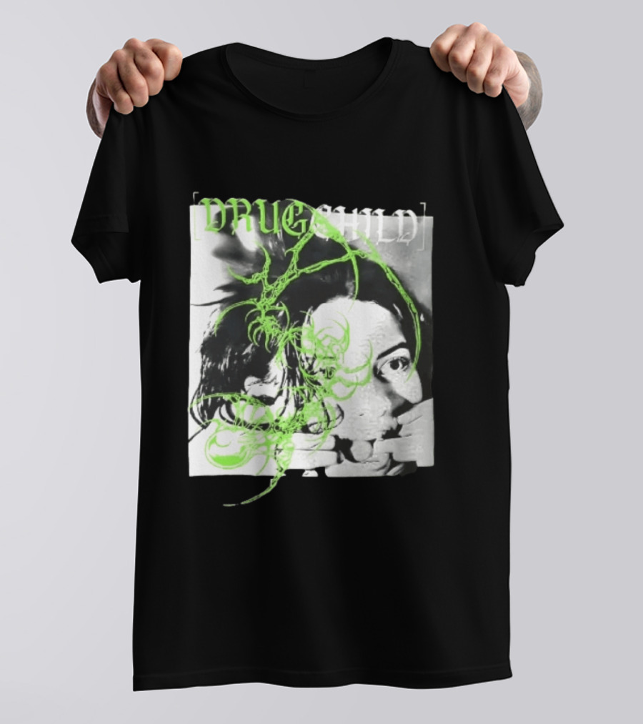 Drugchild Green Cyber Sigilism High Contrast No Depth Just Death And Decay T-Shirt