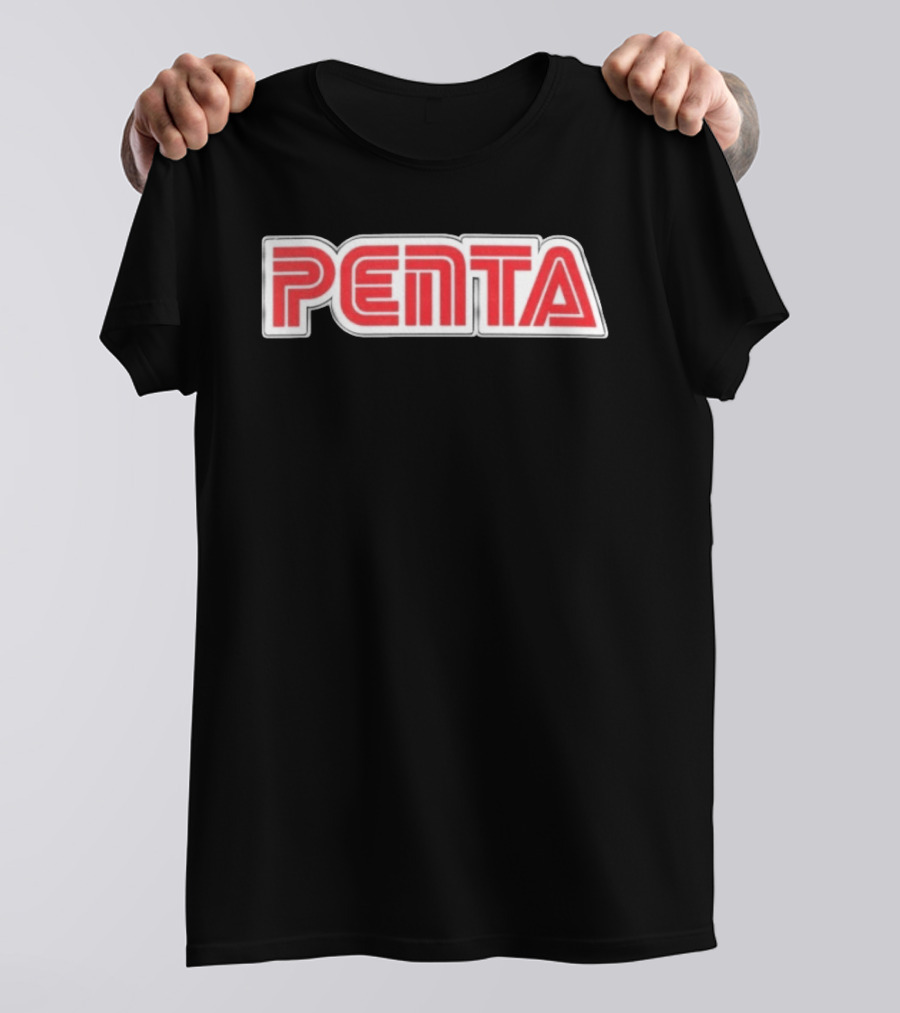 Penta Brand Retro 70s Style Bold Red Lettering T-Shirt