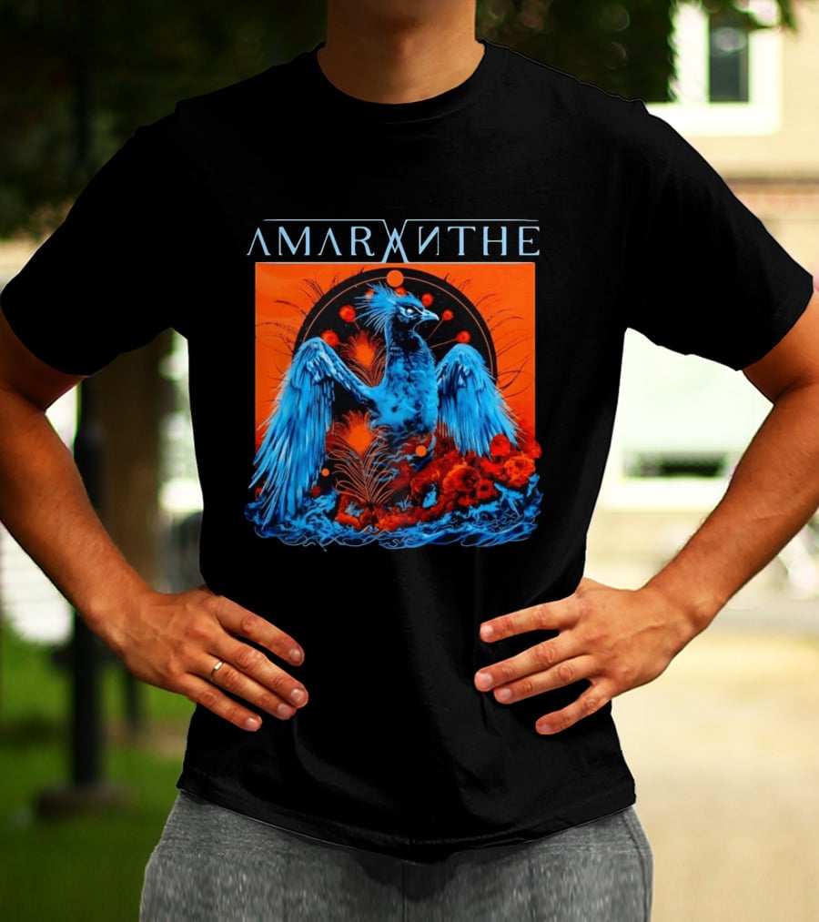 Amaranthe Phoenix Bird Metal Band Blue And Orange T-Shirt