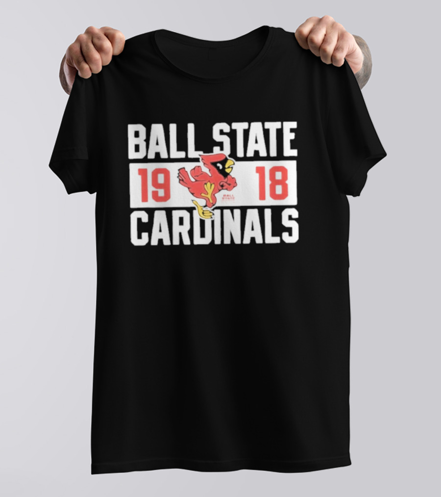 Ball State Cardinals 1918 Vintage Logo Red Cardinal Football Team T-Shirt