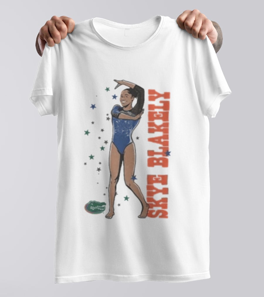 Skye Blakely Florida Gymnastics Blue Leotard Star T-Shirt