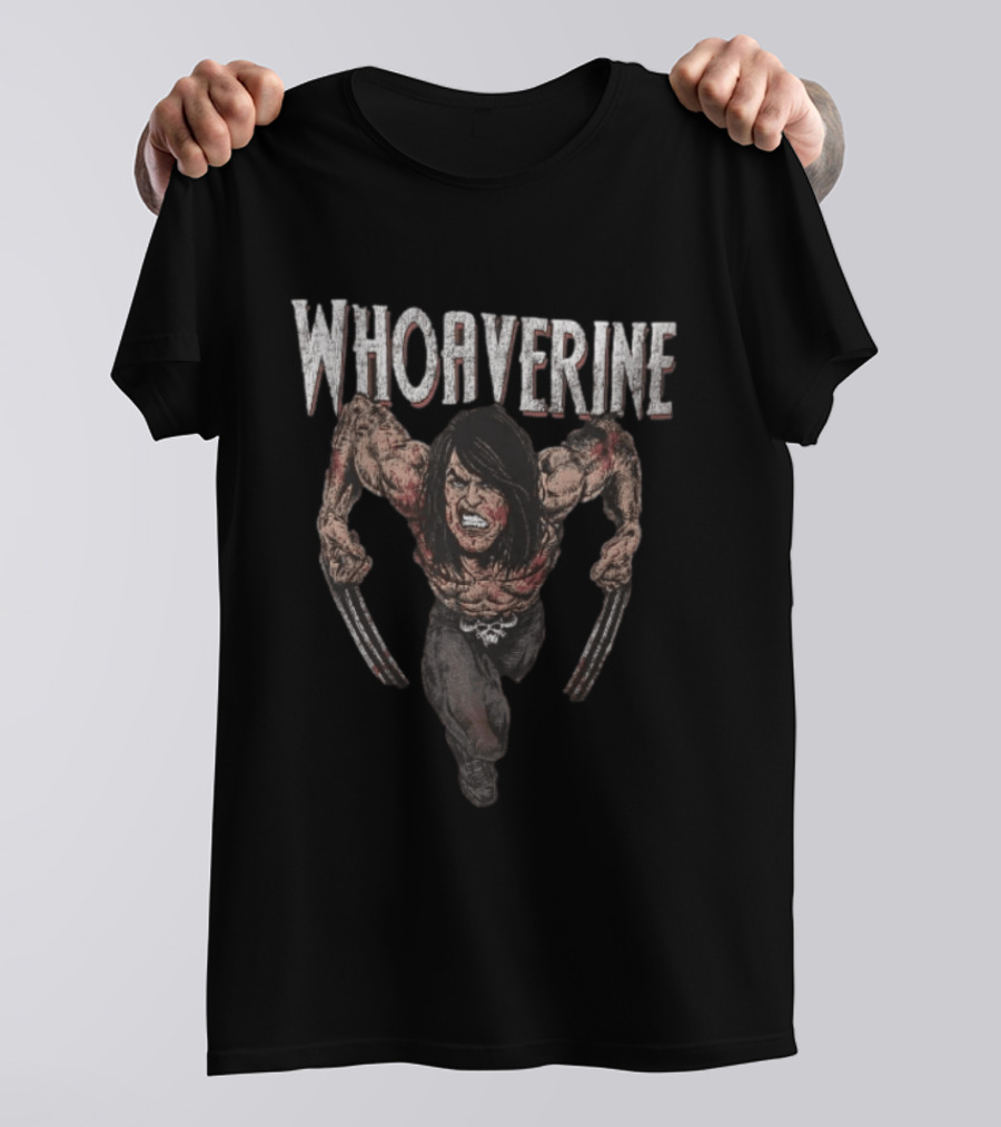 Whoaverine Claws Bare Chest Gritting Teeth T-Shirt