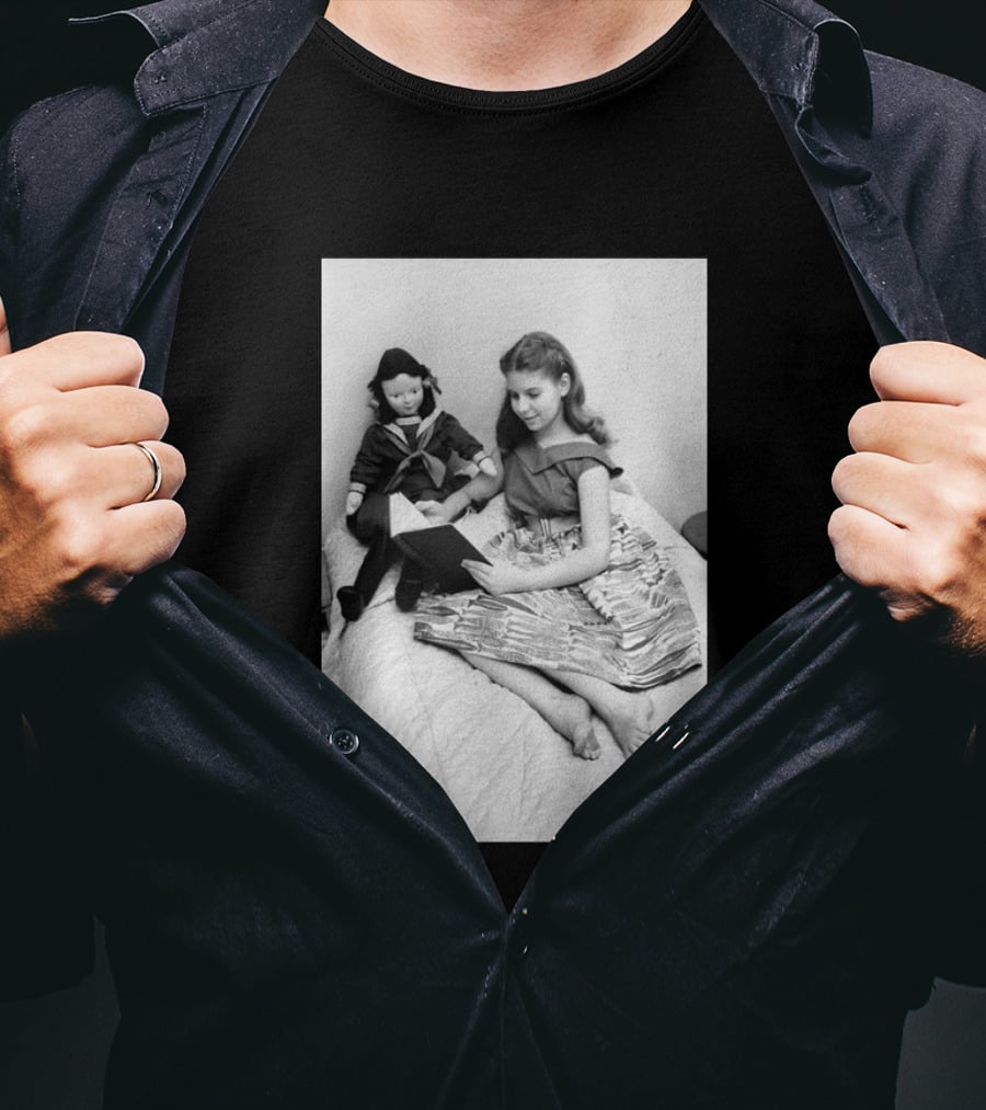 Robin Morgan Young Girl Reading With Doll Vintage Photograph T-Shirt
