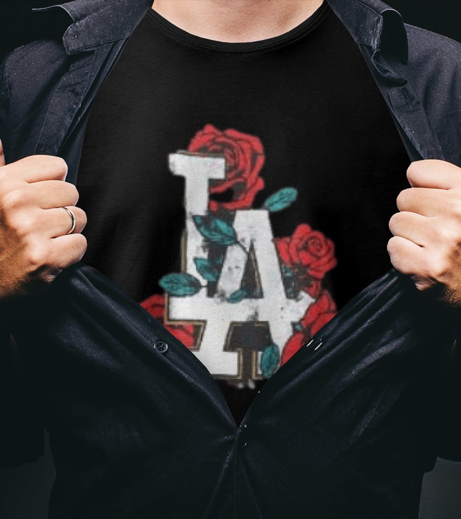Los Angeles Dodgers LA Roses MLB Team Fan T-Shirt