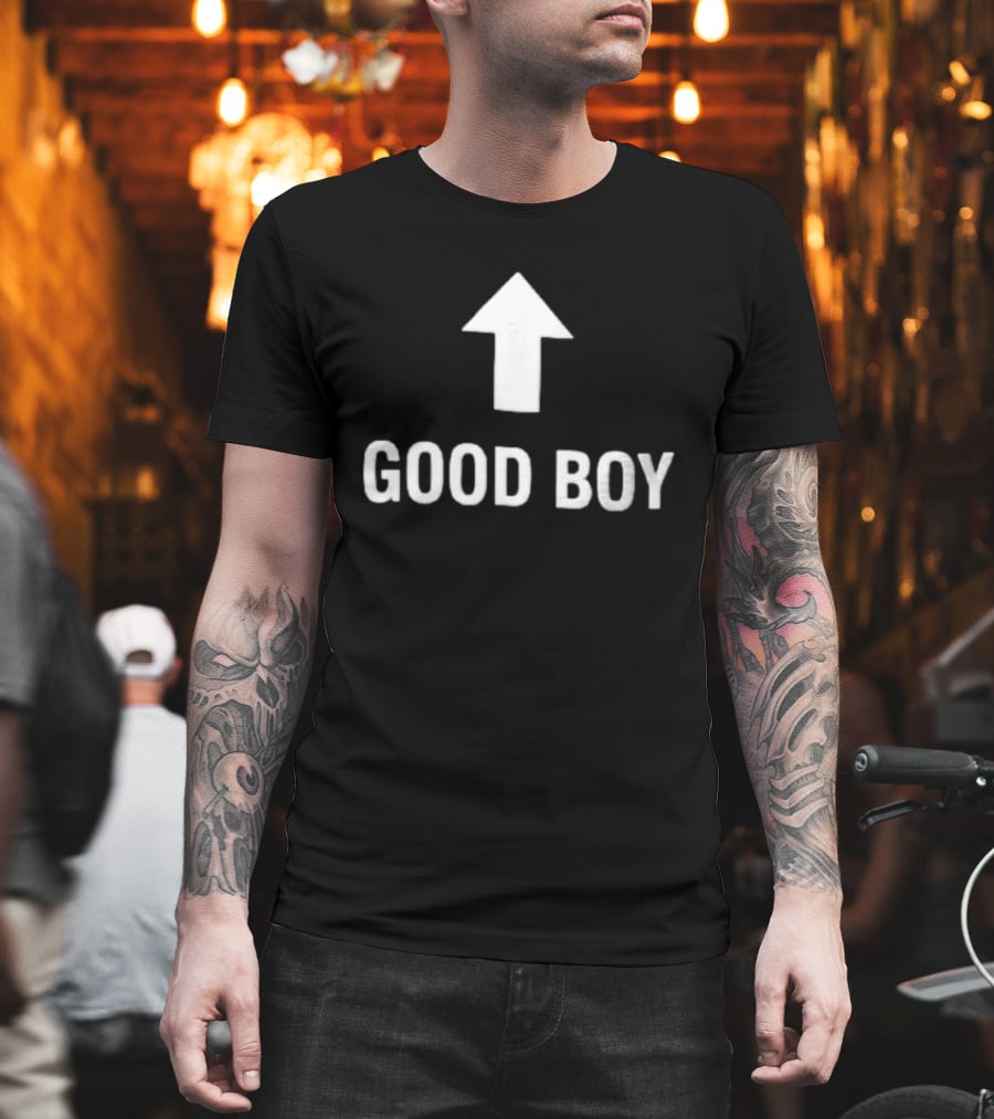 Good Boy White Up Arrow T-Shirt