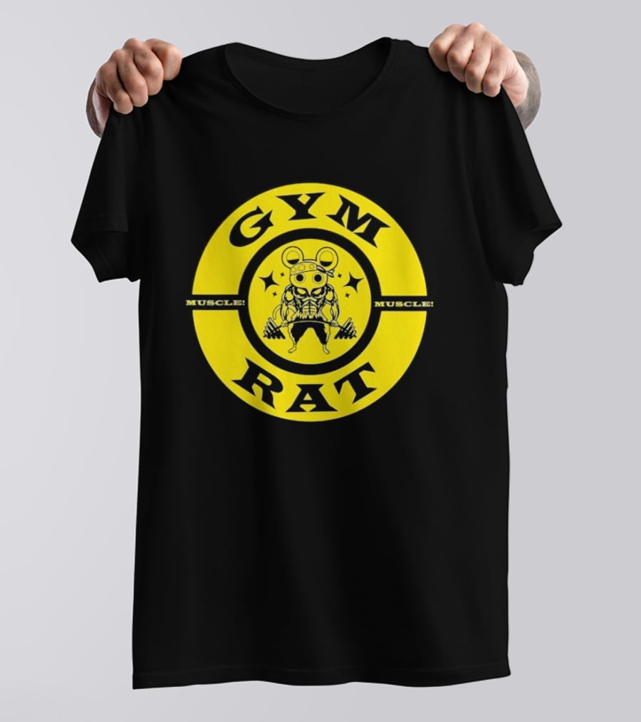 Gym Rat Muscle Fitness Workout Bodybuilding Mouse T-Shirt