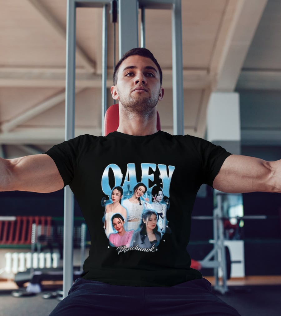 Oaey Ponchanok Woman Collage Blue Aura Sparkles Bootleg T-Shirt