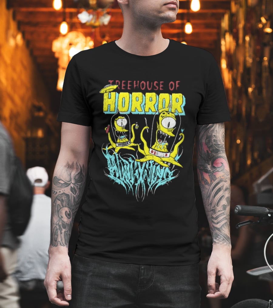 Treehouse Of Horror Kang Kodos Aliens Tentacles Distressed Cartoon T-Shirt