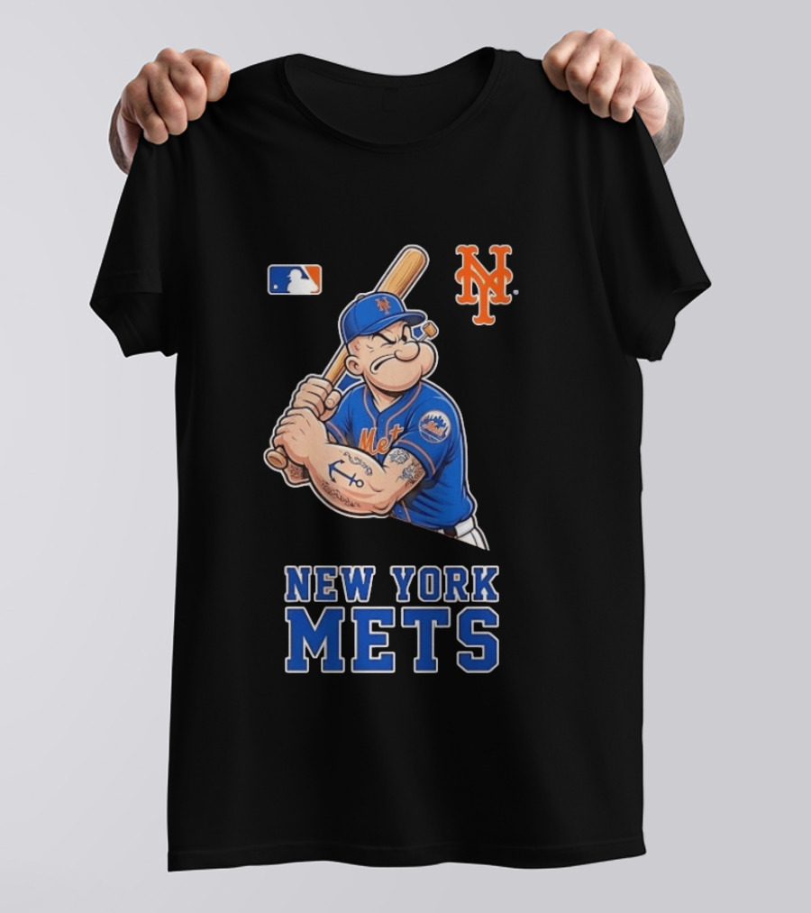 Popeye New York Mets MLB Baseball Battling Mets T-Shirt