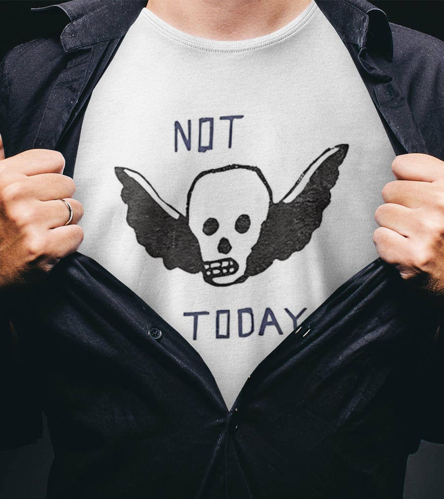 Not Today Winged Skull Gothic T-Shirt