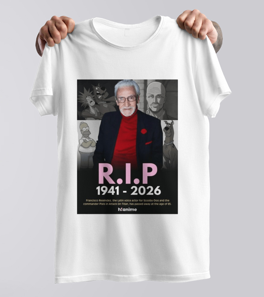 RIP Francisco Reséndez 1941 2026 Scooby Doo Attack On Titan Voice Actor Memorial T-Shirt