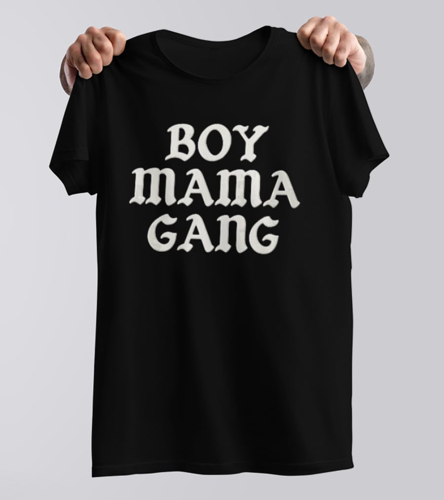Boy Mama Gang Cream Off White Groovy Serif T-Shirt